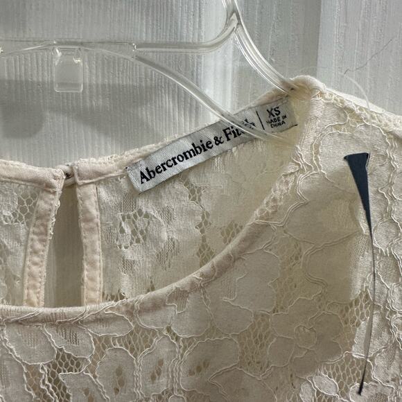 NWT Abercrombie & Fitch Full Lace Long-sleeve White Top Bridal New XS 0 2 - Picture 3 of 9